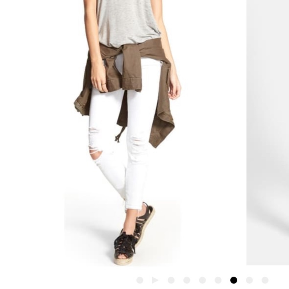 J brand 9326 demented white crop distressed jean